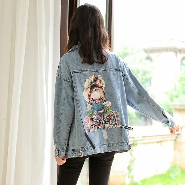women's jackets spring college personality patch denim female jacket 7whq, Black;brown
women's jackets spring college personality patch denim female jacket 7whq, Black;brown