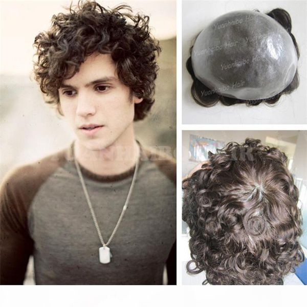 fashion 8a grade 6inch dark brown virgin indian hair curly thin skin toupee for men ing, Black
fashion 8a grade 6inch dark brown virgin indian hair curly thin skin toupee for men ing, Black