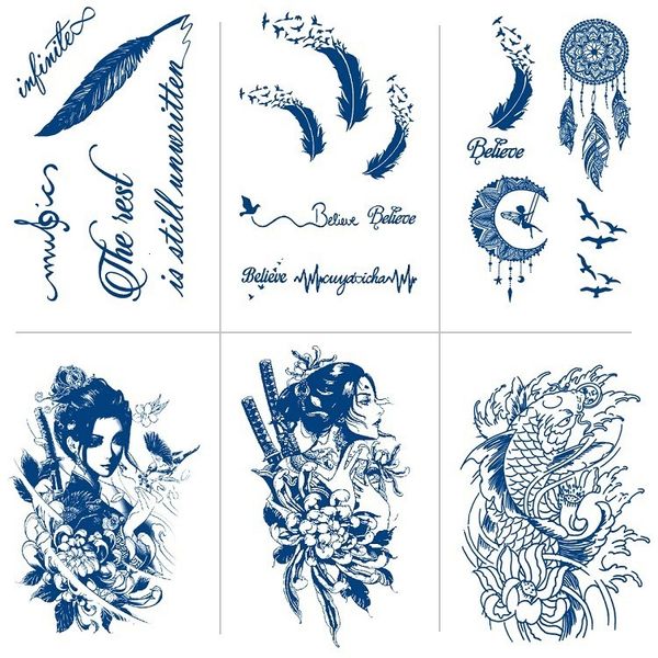 tattoo paste gradient simulation non reflective herbal half geisha carp feather dream net water transfer waterproof sticker
tattoo paste gradient simulation non reflective herbal half geisha carp feather dream net water transfer waterproof sticker