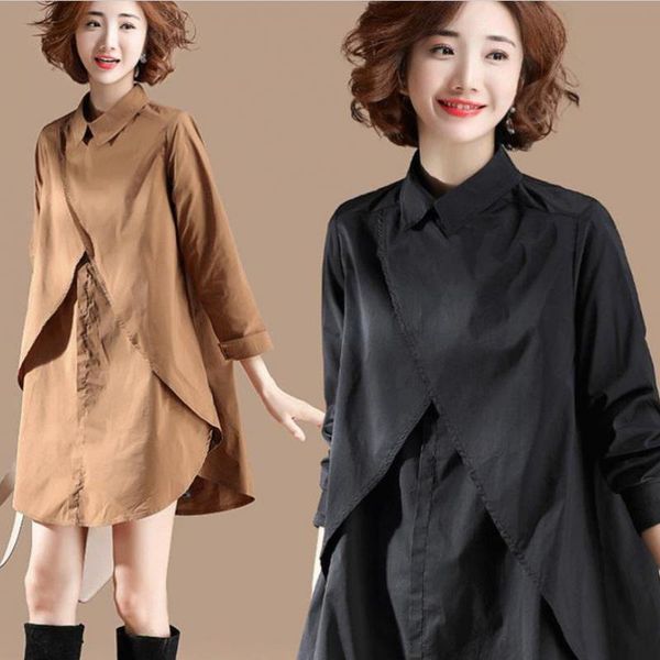 women's blouses & shirts fall spring fashion women black brown full sleeve loose irregular blouse , casual autumn female elegant woman, White
women's blouses & shirts fall spring fashion women black brown full sleeve loose irregular blouse , casual autumn female elegant woman, White