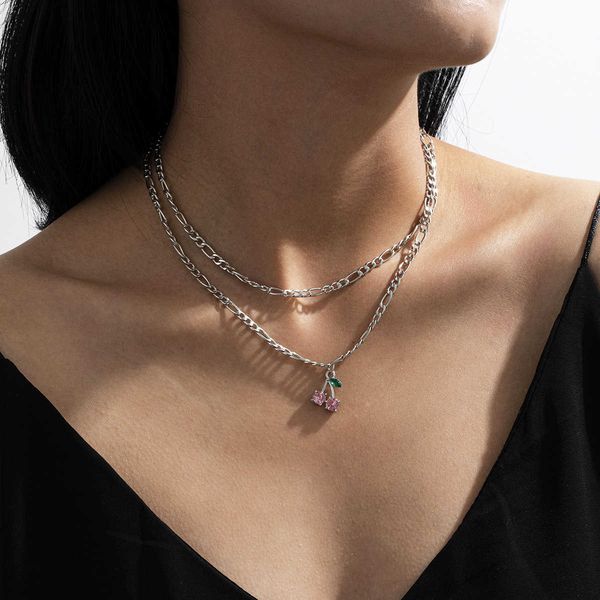 fashion jewelry creative new products glass diamond hand and foot simple cherry set necklace female, Silver
fashion jewelry creative new products glass diamond hand and foot simple cherry set necklace female, Silver