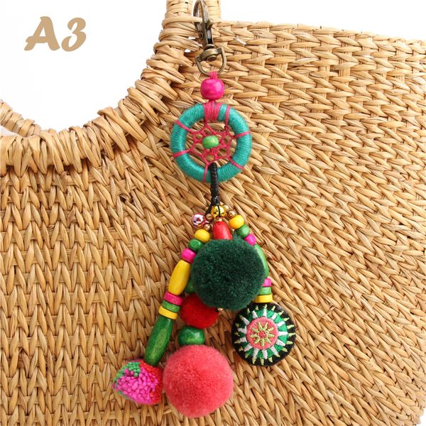 s flower charms keychains wooden beads with pompom keyring colorful jewelry boho style, Silver
s flower charms keychains wooden beads with pompom keyring colorful jewelry boho style, Silver