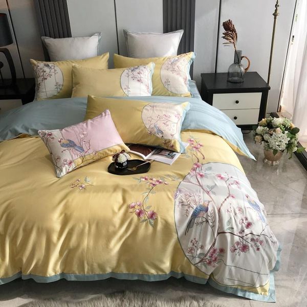 bedding sets luxury yellow chinese style chic flowers bird embroidery 1000tc egyptian cotton set duvet cover bed pillowcase sheet
bedding sets luxury yellow chinese style chic flowers bird embroidery 1000tc egyptian cotton set duvet cover bed pillowcase sheet