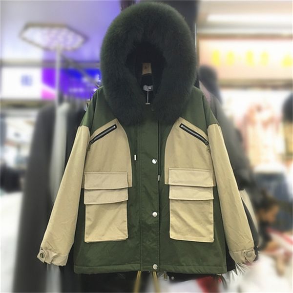 real warm winter a hood of fox skin parka wool quilted women's coat with new wind-proof street be3d, Black
real warm winter a hood of fox skin parka wool quilted women's coat with new wind-proof street be3d, Black
