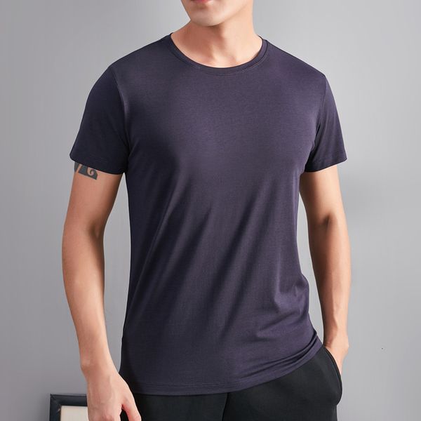 ice silk men's round neck short 2021 new modal t-shirt half sleeve solid summer trend, White;black
ice silk men's round neck short 2021 new modal t-shirt half sleeve solid summer trend, White;black