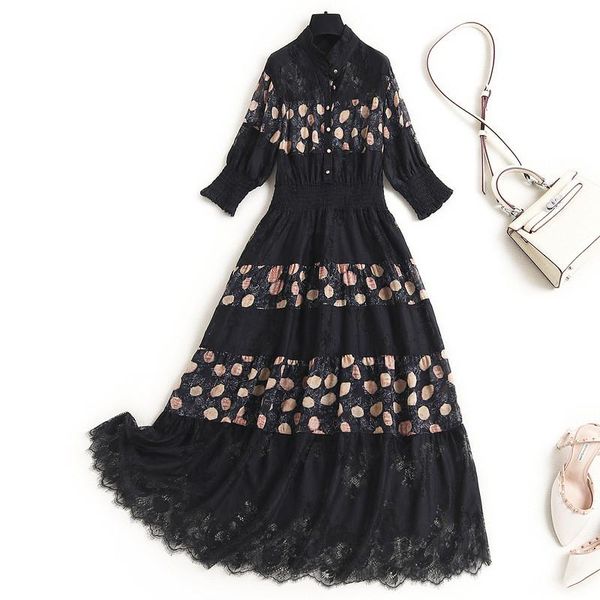 casual dresses fashion spring designer print chiffon patchwork lace dress women elegant midi aline robe femme celebrity party vestidos, Black;gray
casual dresses fashion spring designer print chiffon patchwork lace dress women elegant midi aline robe femme celebrity party vestidos, Black;gray