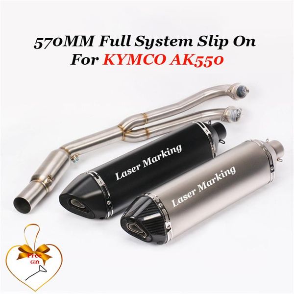570mm full system slip on for kymco ak550 ak 550 motorcycle exhaust modified escape db killer muffler front mid middle link pipe
570mm full system slip on for kymco ak550 ak 550 motorcycle exhaust modified escape db killer muffler front mid middle link pipe