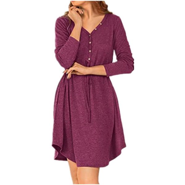 casual dresses vestidos women autumn fashion solid color long sleeve v-neck knitted tunic knee-length dress comfy daily high quality, Black;gray
casual dresses vestidos women autumn fashion solid color long sleeve v-neck knitted tunic knee-length dress comfy daily high quality, Black;gray
