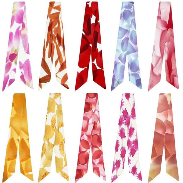scarves 95*5 cm multicolor petal print silk scarf chiffon bag handle tie wrap small fashion headscarf long skinny, Blue;gray
scarves 95*5 cm multicolor petal print silk scarf chiffon bag handle tie wrap small fashion headscarf long skinny, Blue;gray
