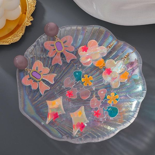 stud 2021 fashion beautiful laser colorful acrylic star flower bow earrings personality sweet girl women's jewelry accessories, Golden;silver
stud 2021 fashion beautiful laser colorful acrylic star flower bow earrings personality sweet girl women's jewelry accessories, Golden;silver