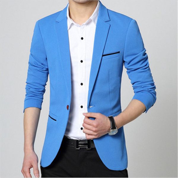 mens lapel neck business suits fashion trend long sleeve solid color single button slim blazer spring new male plus size style casual blazer, White;black
mens lapel neck business suits fashion trend long sleeve solid color single button slim blazer spring new male plus size style casual blazer, White;black