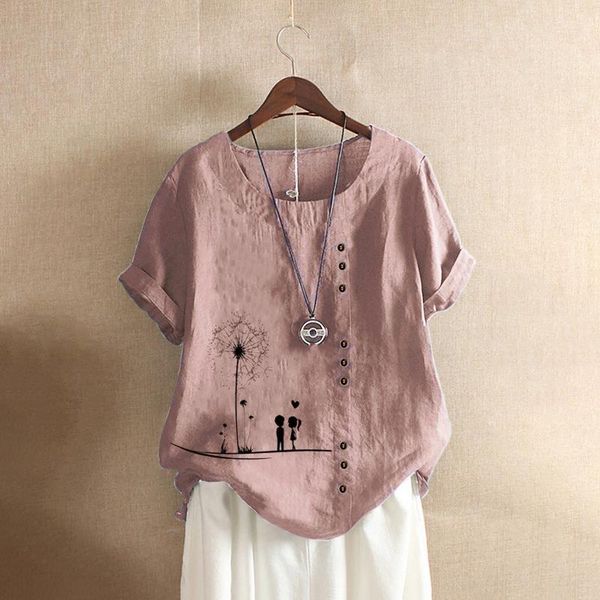 women's blouses & shirts woman 2021 fashion summer vintage casual round neck short sleeve flower print elegant loose shirt, White
women's blouses & shirts woman 2021 fashion summer vintage casual round neck short sleeve flower print elegant loose shirt, White