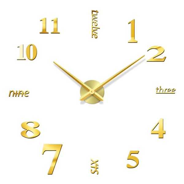 frameless large wall clock diy decorative golden wall living room decor acrylic clock for home office without battery
frameless large wall clock diy decorative golden wall living room decor acrylic clock for home office without battery