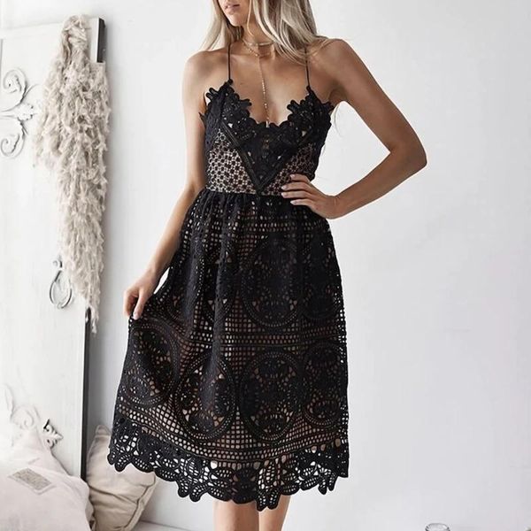 casual dresses summer women's tunic beach women sleeveless dress halter v-neck lace mid-length, Black;gray
casual dresses summer women's tunic beach women sleeveless dress halter v-neck lace mid-length, Black;gray