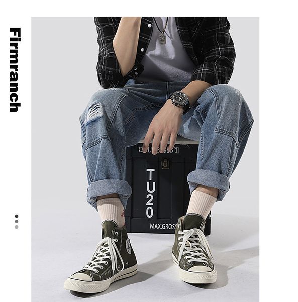 firmranch for men loose ripped ankle length hiphop women straight big pockets blue boys denim jeans trousers
firmranch for men loose ripped ankle length hiphop women straight big pockets blue boys denim jeans trousers