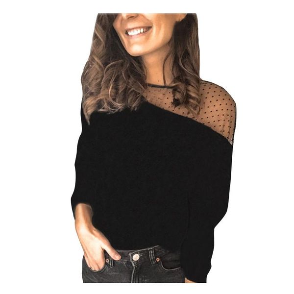 women's t-shirt #50 autumn tshirt women elegant lace solid chiffon shirt ladies transparent on one shoulder long sleeve t-shirts, White
women's t-shirt #50 autumn tshirt women elegant lace solid chiffon shirt ladies transparent on one shoulder long sleeve t-shirts, White