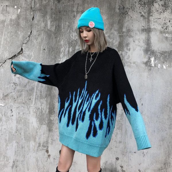 women's sweaters knitted flame design winter clothes woman streetwear 2021 plus size goth sweater dress for women fashion, White;black
women's sweaters knitted flame design winter clothes woman streetwear 2021 plus size goth sweater dress for women fashion, White;black