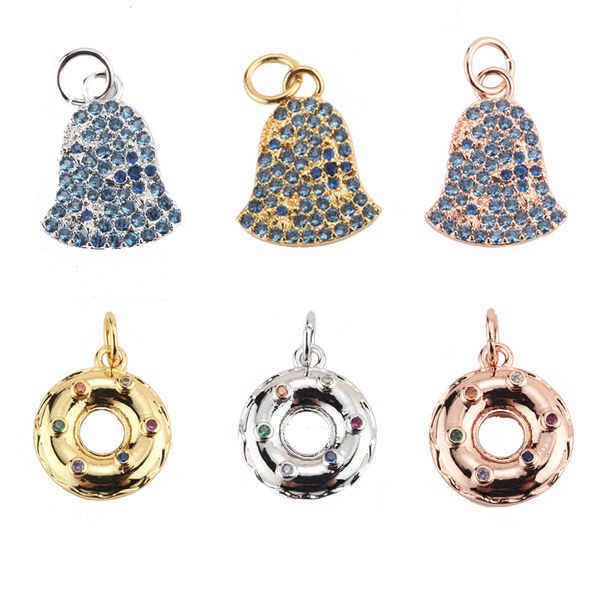 charm charms for jewelry making supplies gold donuts bell pendant diy earring bracelet necklace copper inlaid zircon accessories, Bronze;silver
charm charms for jewelry making supplies gold donuts bell pendant diy earring bracelet necklace copper inlaid zircon accessories, Bronze;silver