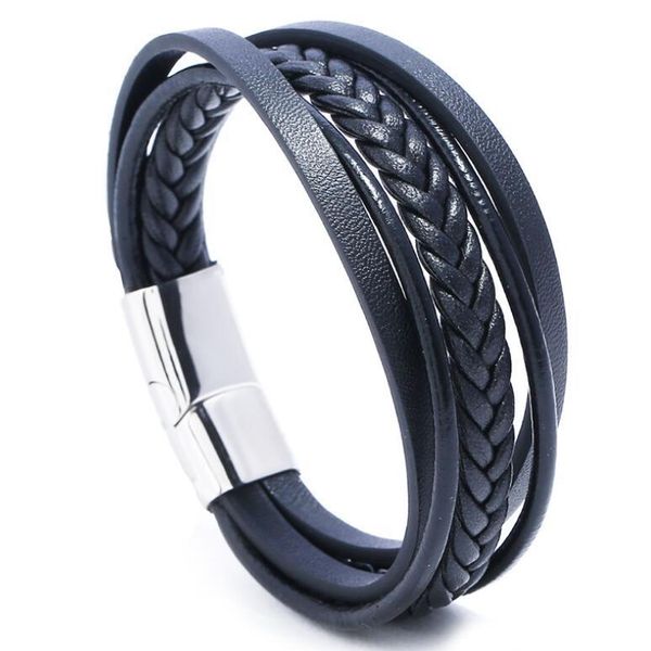 charm bracelets fashion casual men stainless steel leather bracelet black brown multi-layer magnetic clasp bangle women punk jewelry gift, Golden;silver
charm bracelets fashion casual men stainless steel leather bracelet black brown multi-layer magnetic clasp bangle women punk jewelry gift, Golden;silver