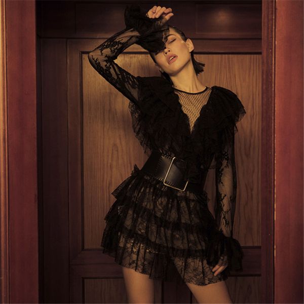 casual dresses tiered hems v neck long sleeve short party hollow prom gowns lace crystal cnws, Black;gray
casual dresses tiered hems v neck long sleeve short party hollow prom gowns lace crystal cnws, Black;gray