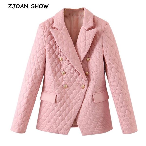 women's suits & blazers 2021 autumn winter pink solid color quilted plaid blazer vintage women notched collar suit coat fashion femme, White;black
women's suits & blazers 2021 autumn winter pink solid color quilted plaid blazer vintage women notched collar suit coat fashion femme, White;black