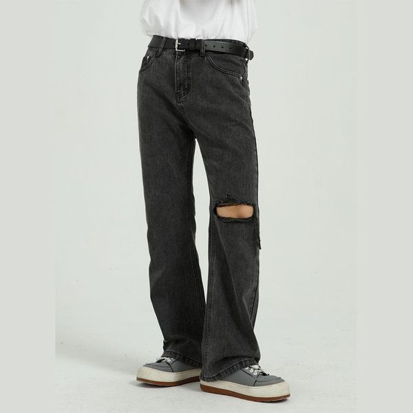new male gray wide leg jeans trousers men vintage casual knee hole loose streetwear fashion hip hop straight denim pants, Blue
new male gray wide leg jeans trousers men vintage casual knee hole loose streetwear fashion hip hop straight denim pants, Blue