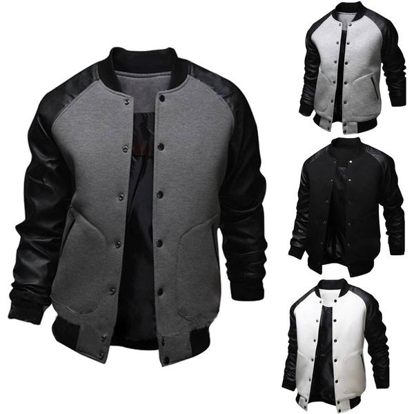 mens baseball jacket fashion youth cool outerwear scholar patchwork stand collar tracksuit casual coats outing walking outerwear sportswear, Black;brown
mens baseball jacket fashion youth cool outerwear scholar patchwork stand collar tracksuit casual coats outing walking outerwear sportswear, Black;brown