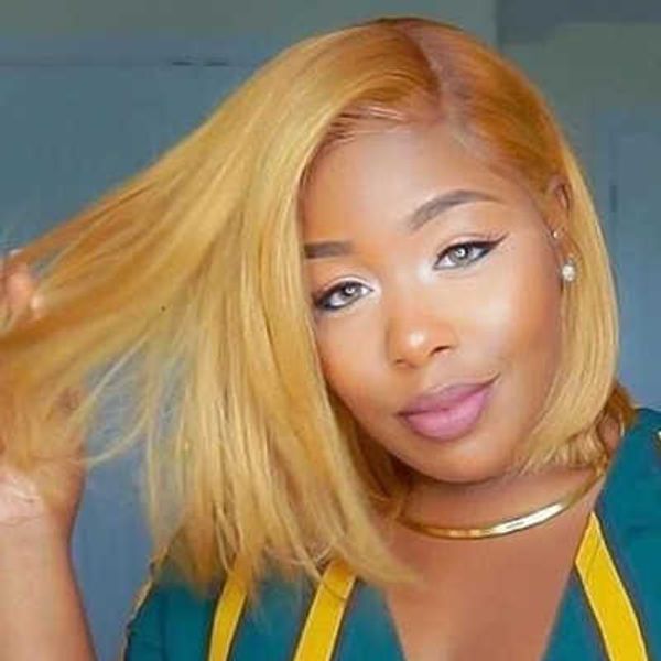 wig side split bobo wig female bobhead straight golden short chemical fiber hair set, Black
wig side split bobo wig female bobhead straight golden short chemical fiber hair set, Black