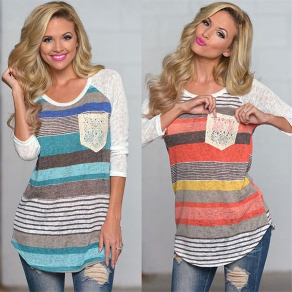 women's blouses & shirts 2021 striped lace crochet women loose size autumn knitted pockets long sleeves asymmetrical patchwork pullover, White
women's blouses & shirts 2021 striped lace crochet women loose size autumn knitted pockets long sleeves asymmetrical patchwork pullover, White
