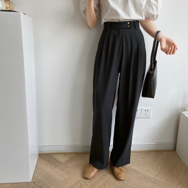 2021 new spring high waist casual female outwear long leg stright pants u04i 4760beautiful, Black;white
2021 new spring high waist casual female outwear long leg stright pants u04i 4760beautiful, Black;white