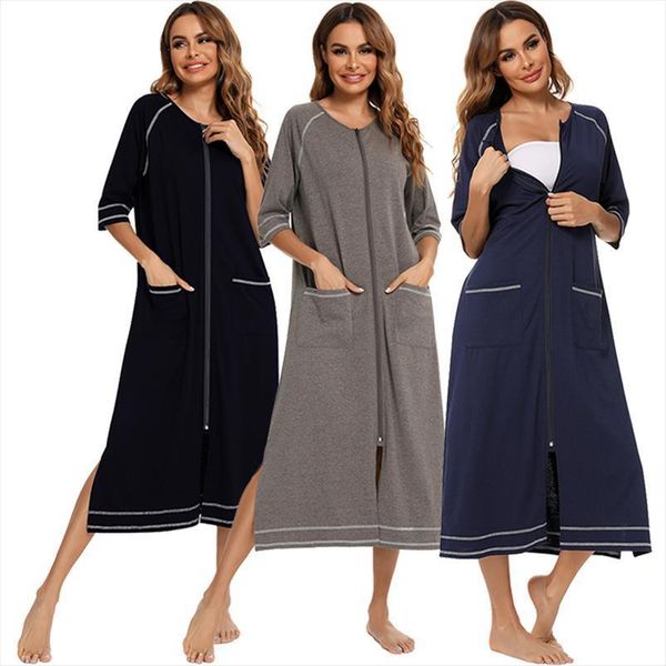 zipper pajama maternity dress women sleepwear 3 4sleeve nursing baby breastfeeding nightdress pregnancy, Black;red
zipper pajama maternity dress women sleepwear 3 4sleeve nursing baby breastfeeding nightdress pregnancy, Black;red