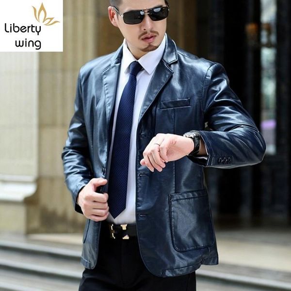 men's fur & faux plus size 7xl mens business pu blazer single breasted lapel collar slim fit leather jacket outwear coats, Black
men's fur & faux plus size 7xl mens business pu blazer single breasted lapel collar slim fit leather jacket outwear coats, Black