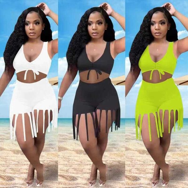 summer women two pieces pants short outfits fashion pleated strap vest +tassel shorts tracksuit jogger suits solid color plus size, White
summer women two pieces pants short outfits fashion pleated strap vest +tassel shorts tracksuit jogger suits solid color plus size, White