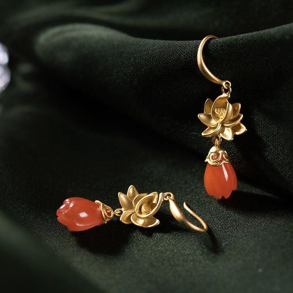 dangle & chandelier originalsilver inlay natural southern red agate high-quality golden lotus light luxury niche design magnolia women', Silver
dangle & chandelier originalsilver inlay natural southern red agate high-quality golden lotus light luxury niche design magnolia women', Silver