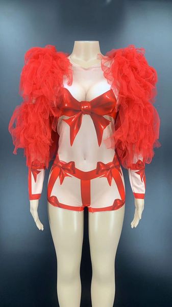 nightclub party prom nude spandex lace sleelve bodysuit women bow stage dance leotard show girl singer performance clothing, Black;red
nightclub party prom nude spandex lace sleelve bodysuit women bow stage dance leotard show girl singer performance clothing, Black;red
