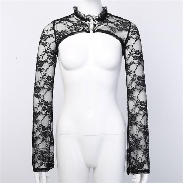 lady punk lace collar women sweater cropped shrug bolero mesh cape shawl elegant goth capelet long sleeve party, White;black
lady punk lace collar women sweater cropped shrug bolero mesh cape shawl elegant goth capelet long sleeve party, White;black