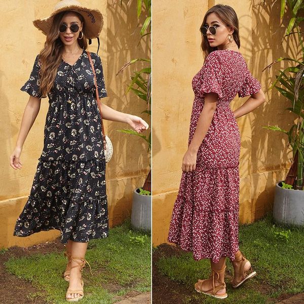 casual dresses summer women holiday dress button bohemian print short floral, Black;gray
casual dresses summer women holiday dress button bohemian print short floral, Black;gray