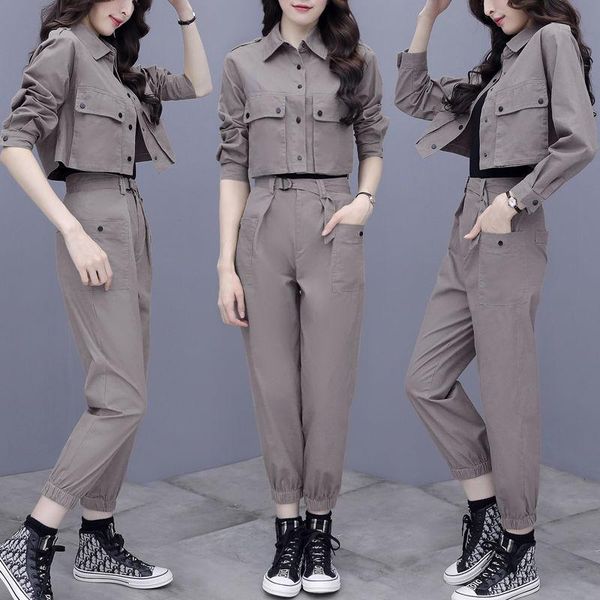 women's two piece pants women 2021 spring autumn fashion suit female crop short jacket coat and high waist streetwear cargo 2 set c309, White
women's two piece pants women 2021 spring autumn fashion suit female crop short jacket coat and high waist streetwear cargo 2 set c309, White