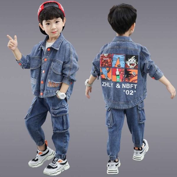 2020 autumn boys' spring and denim suit new children's sportswear casual wear, White
2020 autumn boys' spring and denim suit new children's sportswear casual wear, White