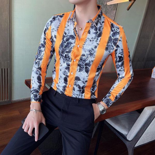 men's casual shirts fashion color spliced rose printed shirt men 2021 korean slim long sleeve 4xl party club british striped, White;black
men's casual shirts fashion color spliced rose printed shirt men 2021 korean slim long sleeve 4xl party club british striped, White;black