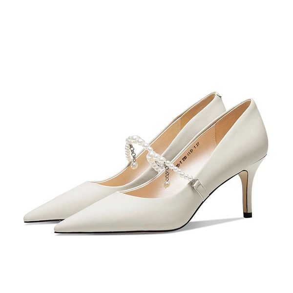 dress shoes spring fashion concise elegant women cow leather pumps wedding party pearl pointed toe heel shallow woman, Black
dress shoes spring fashion concise elegant women cow leather pumps wedding party pearl pointed toe heel shallow woman, Black