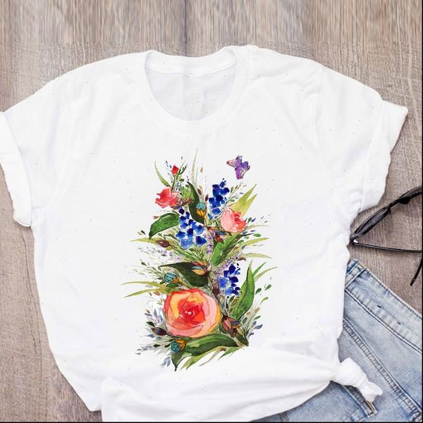 women graphic watercolor clothes flower print elegant summer lady womens clothing t shirt tees female t shirt, White
women graphic watercolor clothes flower print elegant summer lady womens clothing t shirt tees female t shirt, White