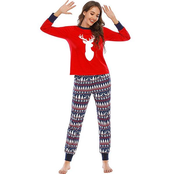 women's blouses & shirts christmas red printing long sleeve sleepwear women pajamas, White
women's blouses & shirts christmas red printing long sleeve sleepwear women pajamas, White