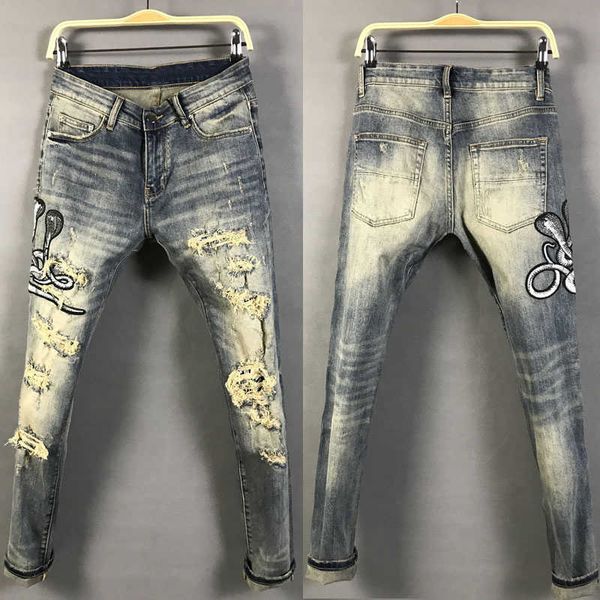 men's jeans american street style fashion retro yellow blue slim fit destroyed ripped patch designer hip hop punk pants 89lo
men's jeans american street style fashion retro yellow blue slim fit destroyed ripped patch designer hip hop punk pants 89lo