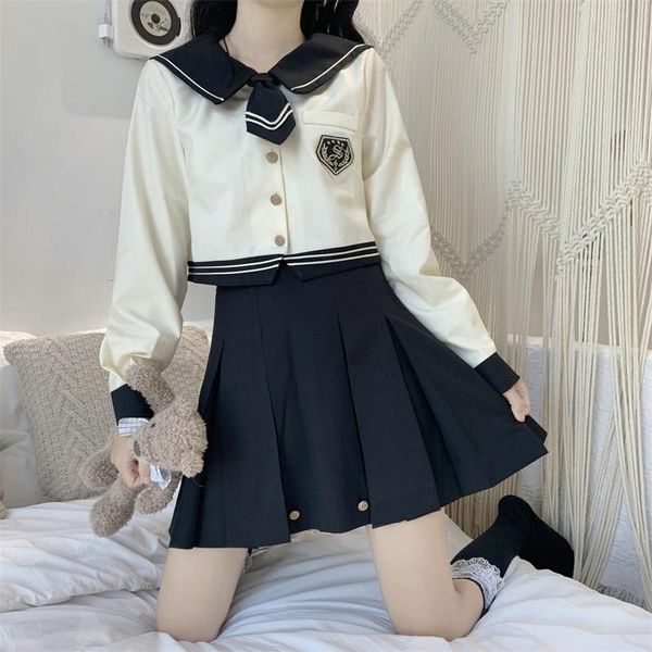 women's suits & blazers sweet kawaii jk student uniforms preppy style women suit japanese 2021 autumn lolita sailor collar long sleeve, White;black
women's suits & blazers sweet kawaii jk student uniforms preppy style women suit japanese 2021 autumn lolita sailor collar long sleeve, White;black