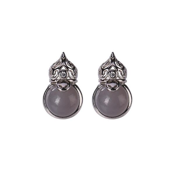 stud s925 sterling silver natural hetian smoke mauve jade earrings retro personality minimalism all-match gourd women's, Golden;silver
stud s925 sterling silver natural hetian smoke mauve jade earrings retro personality minimalism all-match gourd women's, Golden;silver