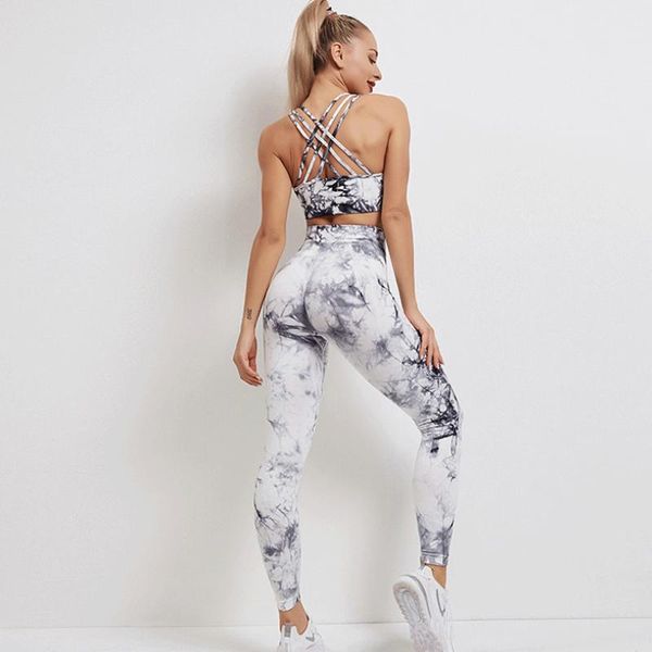 yoga outfit women's tracksuit tie dyed stretch pattern set sports running fitness knitted pants shockproof gathered bra leggings
yoga outfit women's tracksuit tie dyed stretch pattern set sports running fitness knitted pants shockproof gathered bra leggings