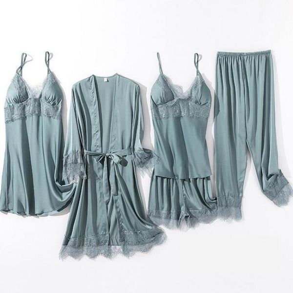 women's sleepwear lake blue women pajamas suit lace trim loose satin sleep set thin casual home clothing rayon spring kimono gown, Black;red
women's sleepwear lake blue women pajamas suit lace trim loose satin sleep set thin casual home clothing rayon spring kimono gown, Black;red