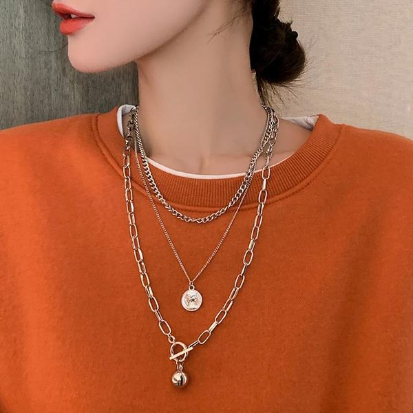 pendant necklaces hiphop multi layered necklace for women vintage portrait coin ball card buckle geometric femme party jewelry, Silver
pendant necklaces hiphop multi layered necklace for women vintage portrait coin ball card buckle geometric femme party jewelry, Silver