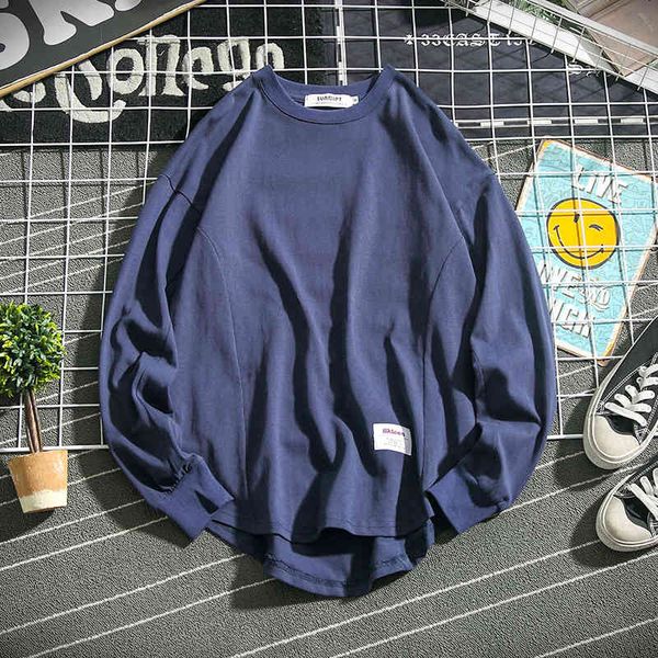 cotton long sleeve t-shirt men's autumn style loose solid color men's pullover round neck large base shirt, White
cotton long sleeve t-shirt men's autumn style loose solid color men's pullover round neck large base shirt, White